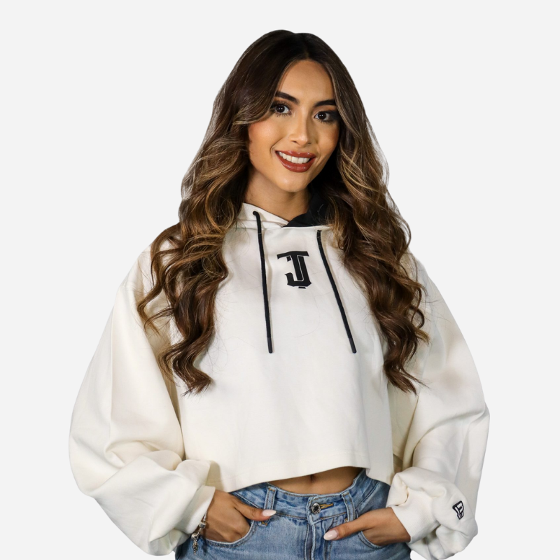 Hoodie New Era White Crop Top
